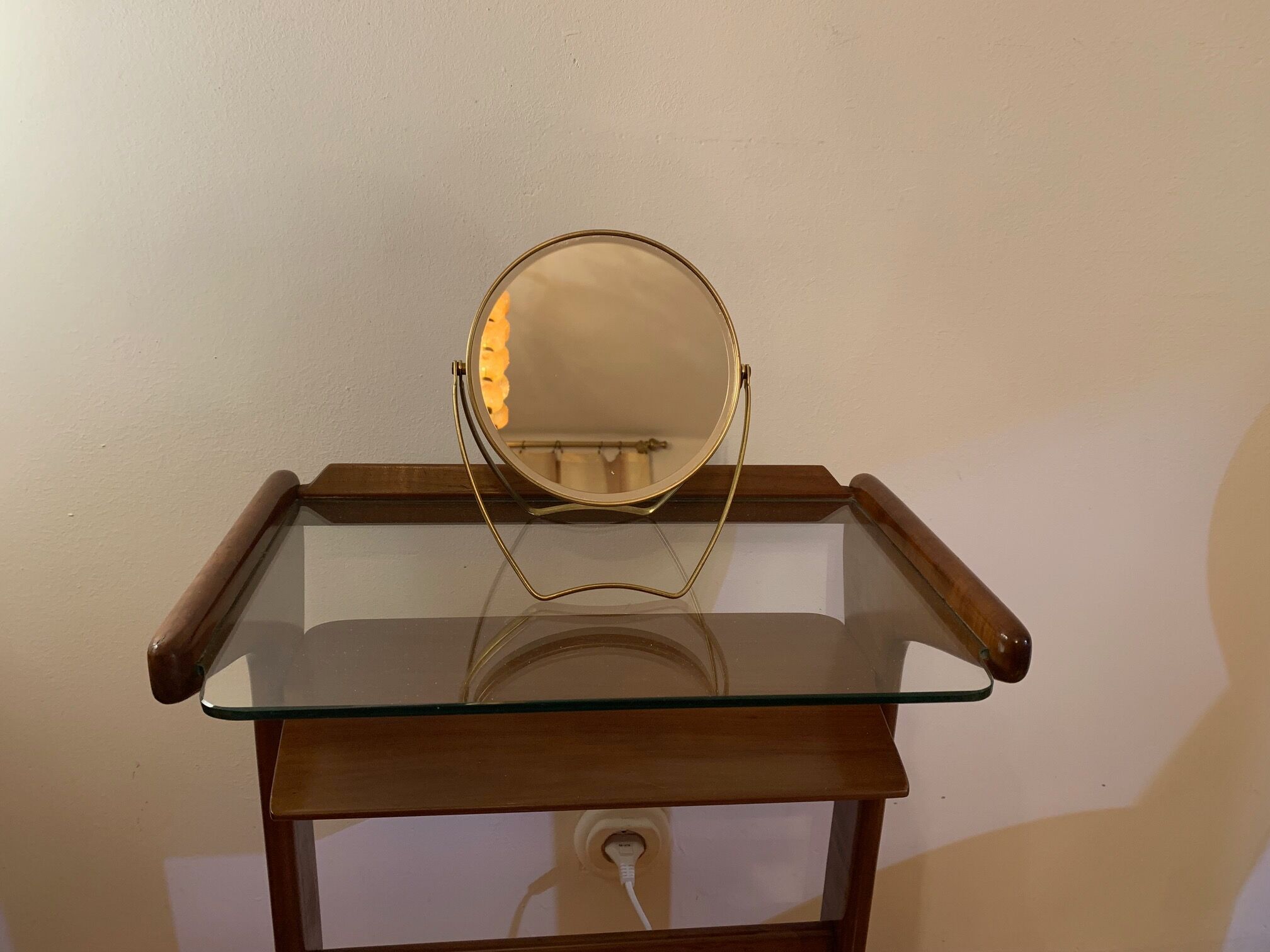 Miroir cosmétique Italie années 1960 18x21cm