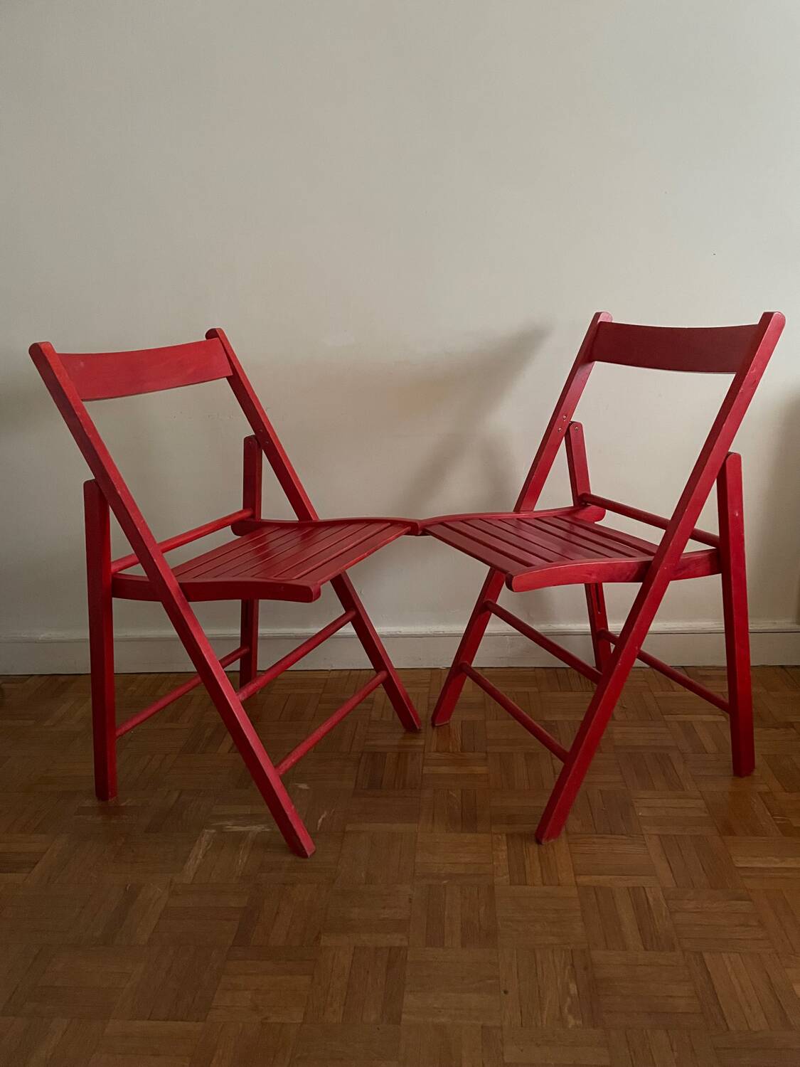2 Vintage Wooden Folding Chairs