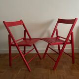 2 Vintage Wooden Folding Chairs