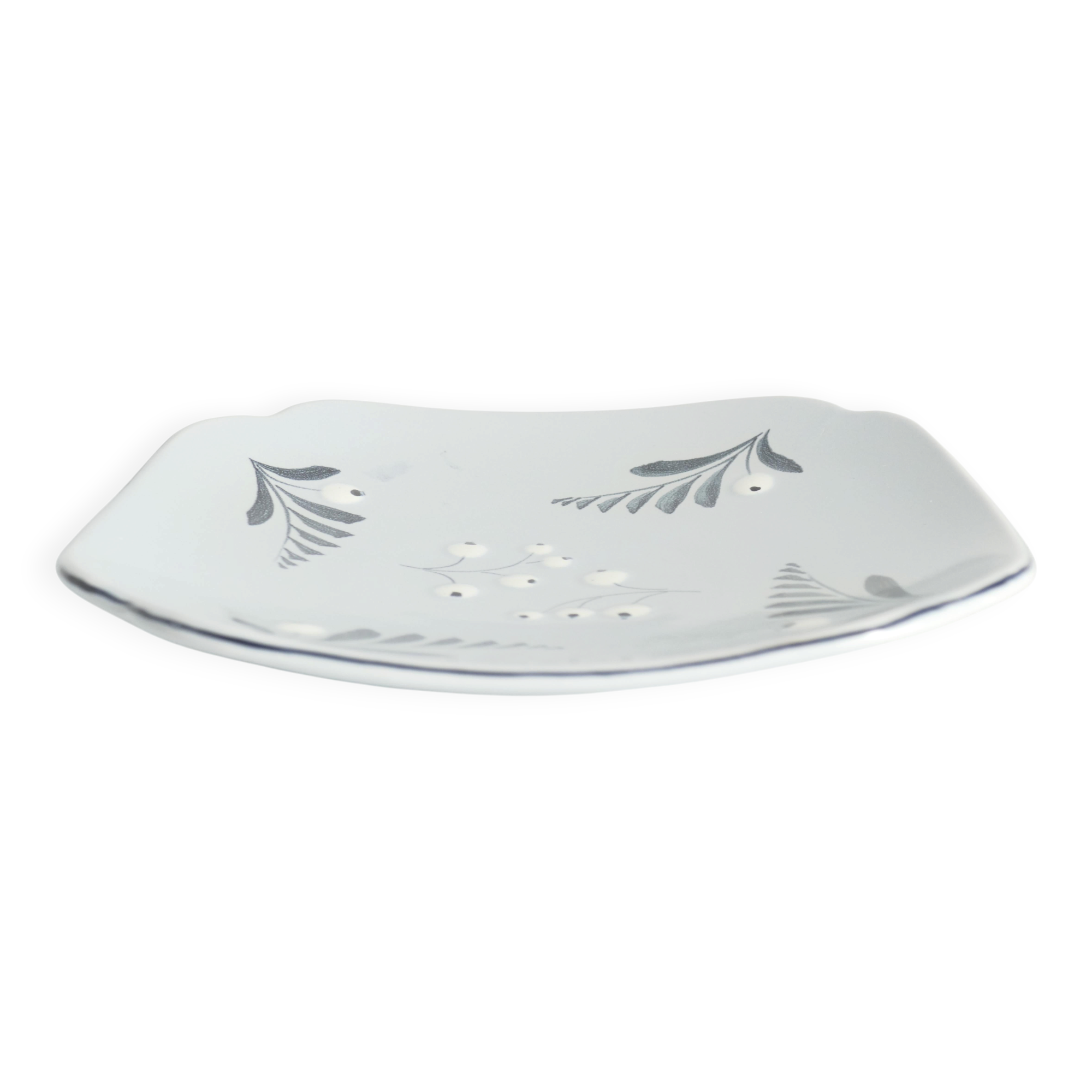 Mid-Century Modern French Blue Plate by Eva Jancke-Björk for Bo Fajans, Sweden