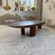 Table basse années 50 plateau bois exotique XXL