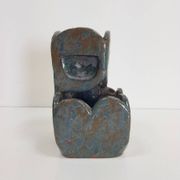 Brutalist Green Glazed Ceramic Flowerpot, 1960s
