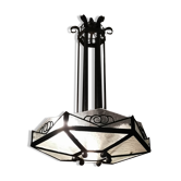 Art deco style lustre in forged iron and glass 1930