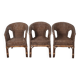 Fauteuil Rotin Vintage, en osier, lot de 3