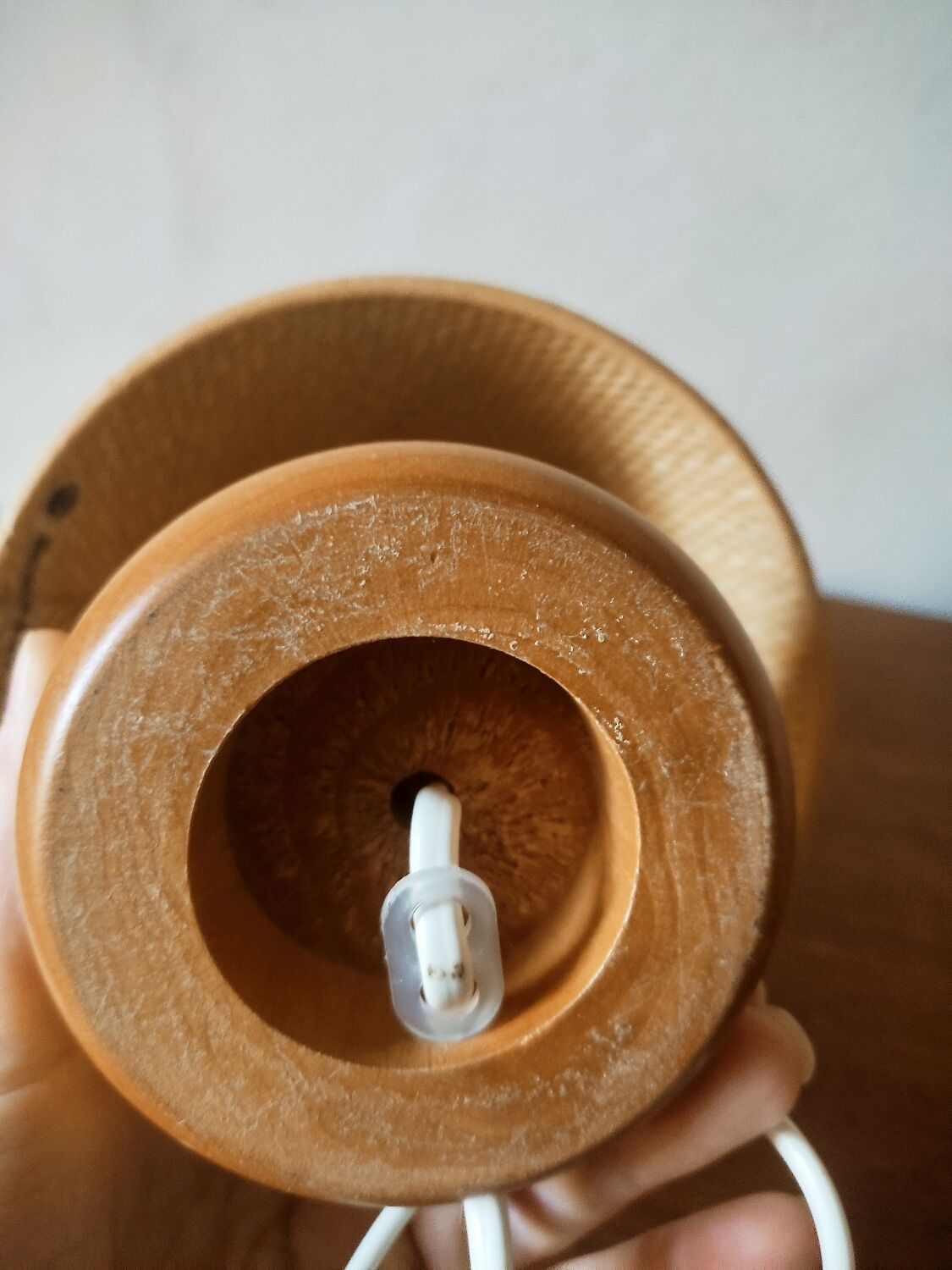 Bedside lamp in light wood