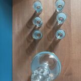 Sandblasted glass bottle service with golden edging Art Deco dp 0323120