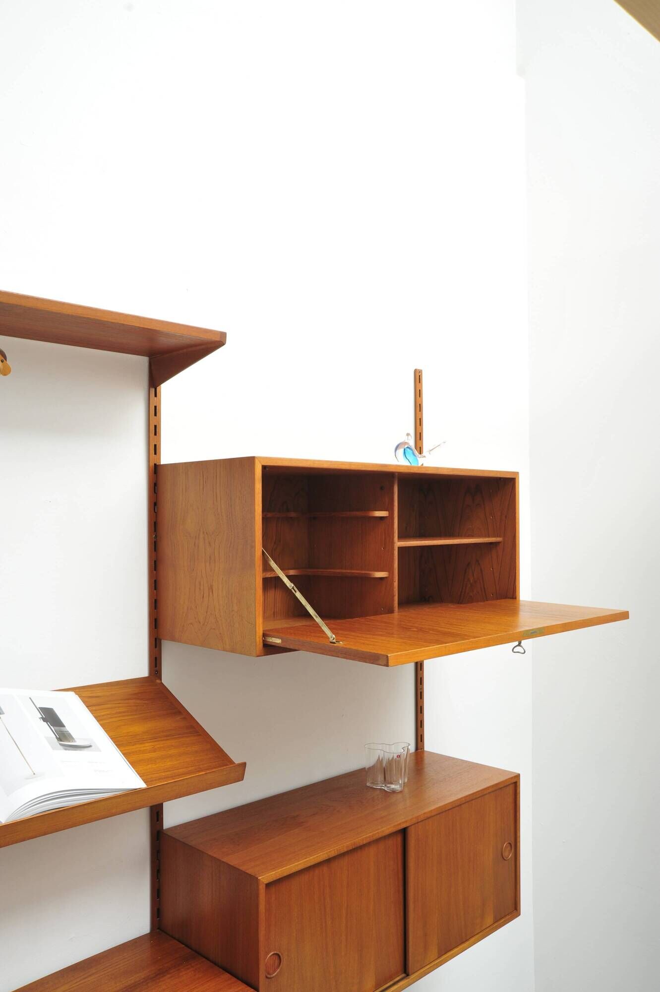 Danish teak wall unit by Kai Kristiansen for Feldballes Møbelfabrik