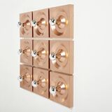 Set of nine wall lamps copper Klaus Hempel for Kaiser Leuchten 1970