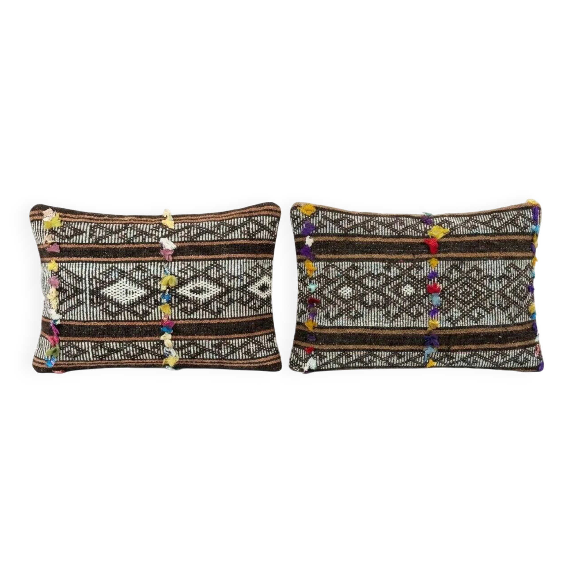 Set of 2 vintage kilim cushion covers 41x61 cm