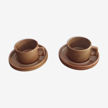 Two cups and saucers Brenne sandstone