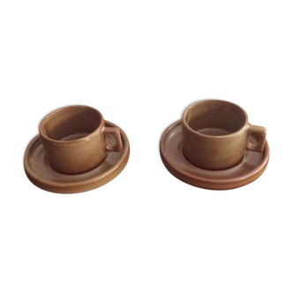 Two cups and saucers Brenne sandstone