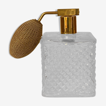 Vaporisateur de parfum en verre et pompe dorée atomiseur parfum vintage