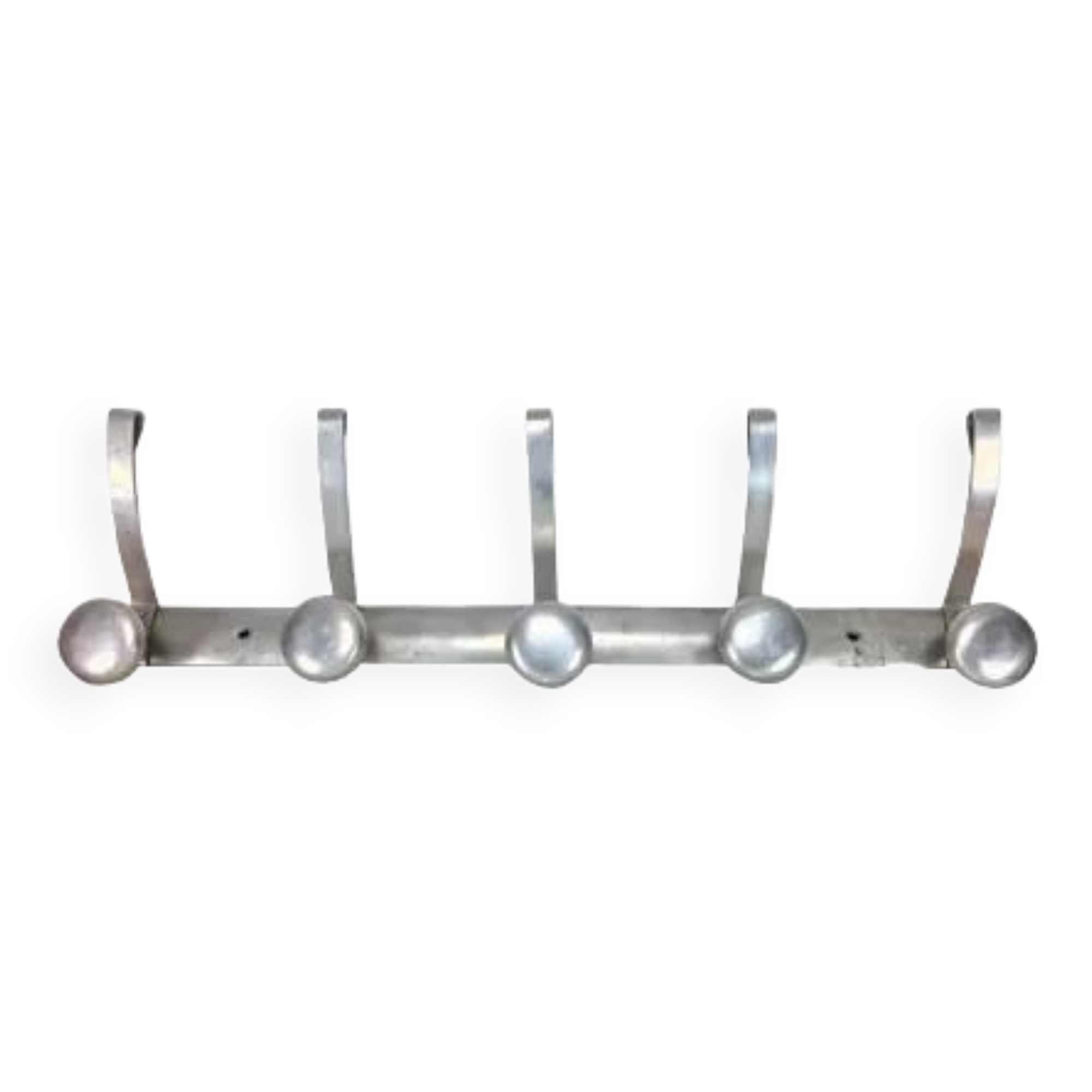 Industrial wall coat rack 5 aluminum hooks