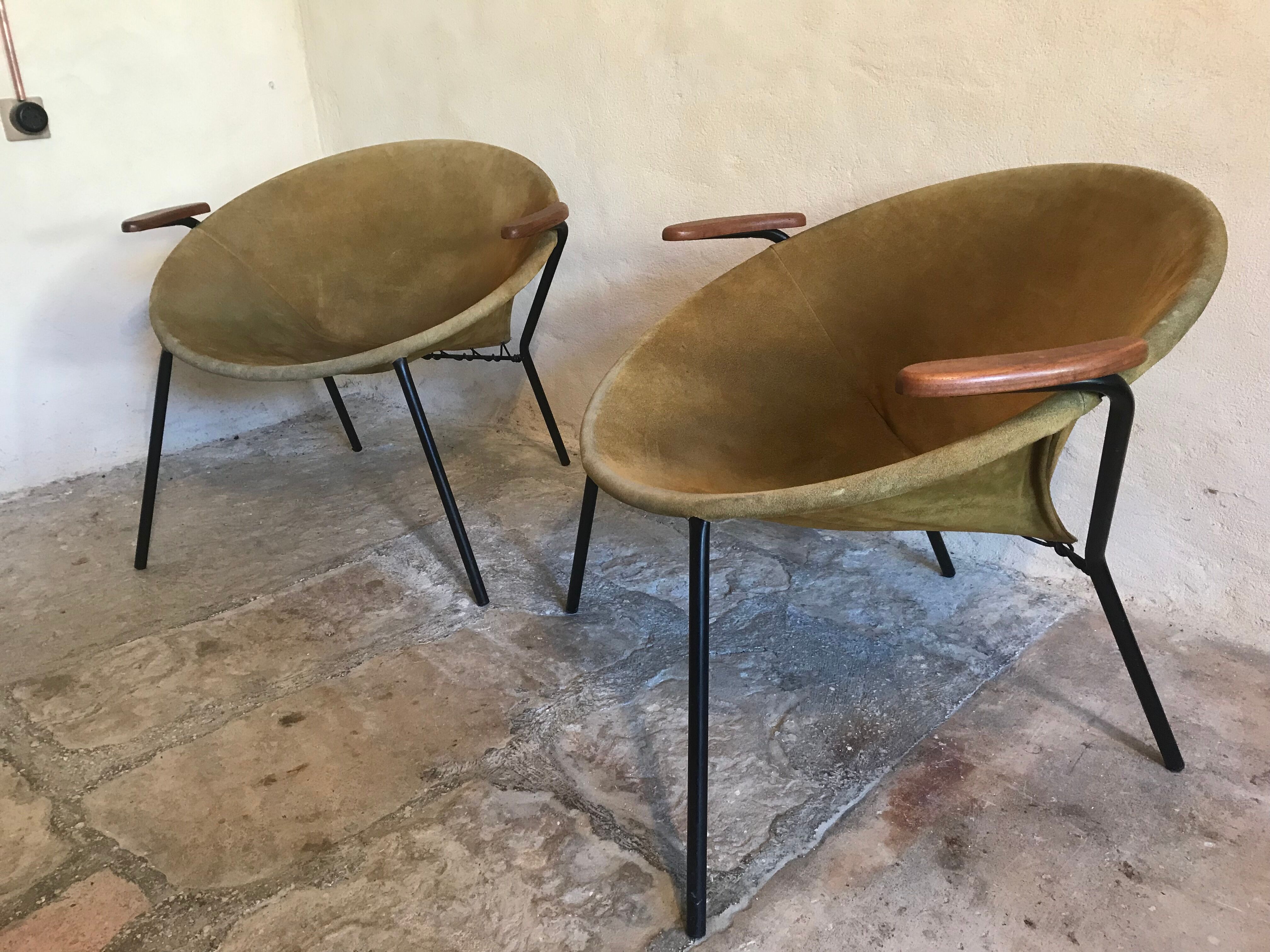 Paire de fauteuils Balloon Chair par Hans Olsen 1960 Danemark