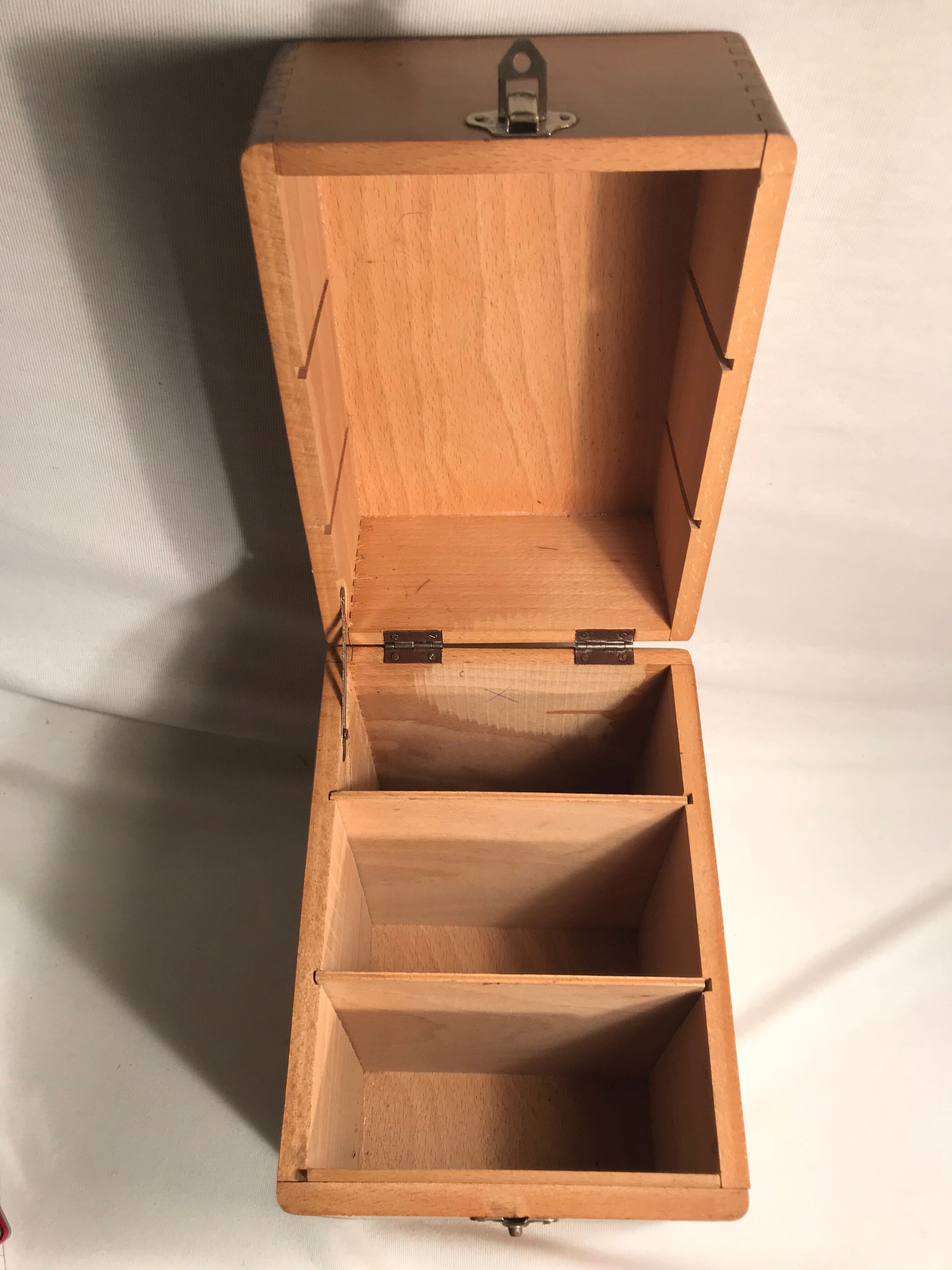 Wooden old organizer of vintage sheets