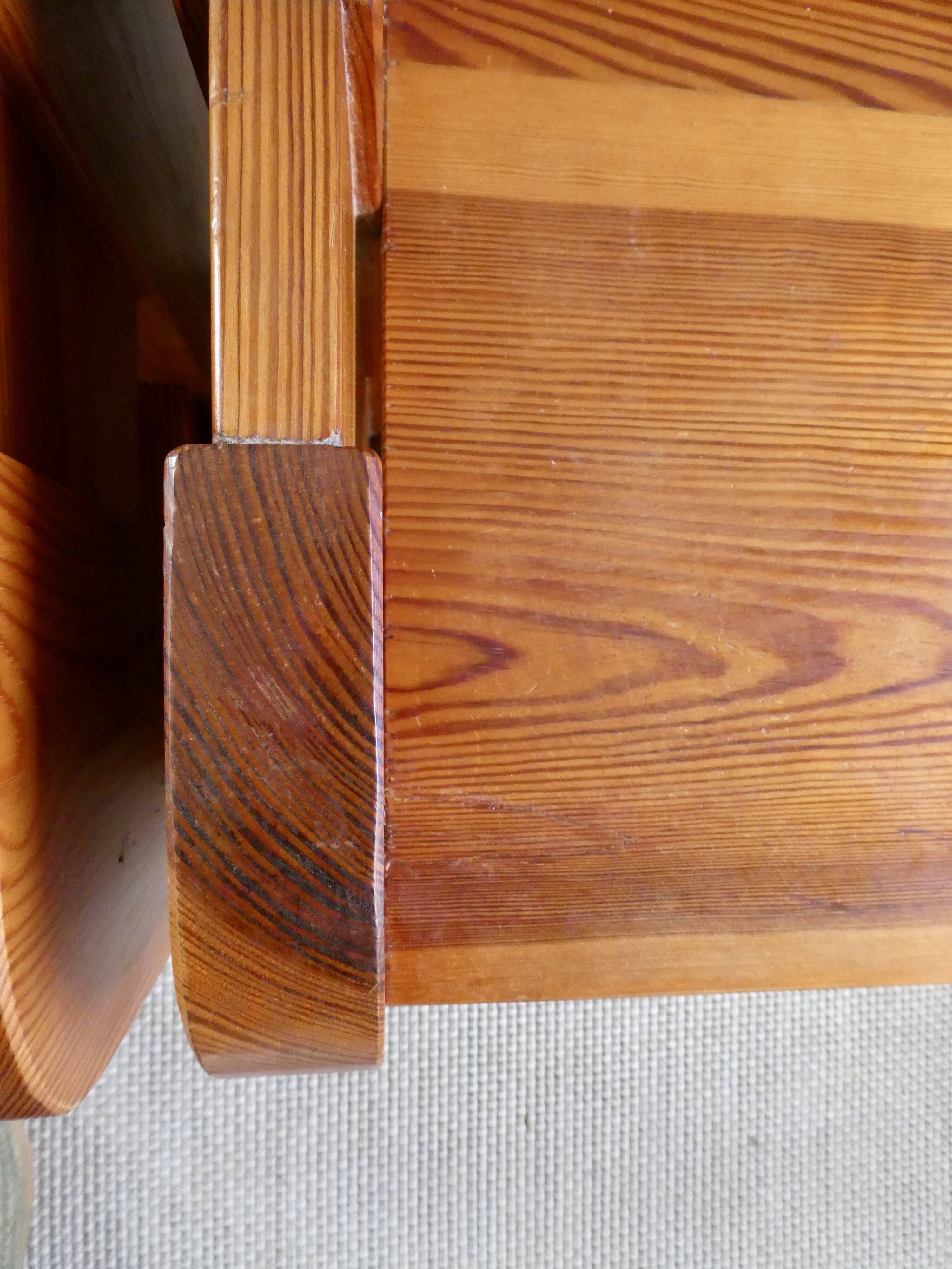 Pair of solid pine bedside tables