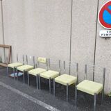 6 Roche Bobois steel chairs