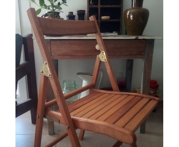 Vintage wooden folding chair