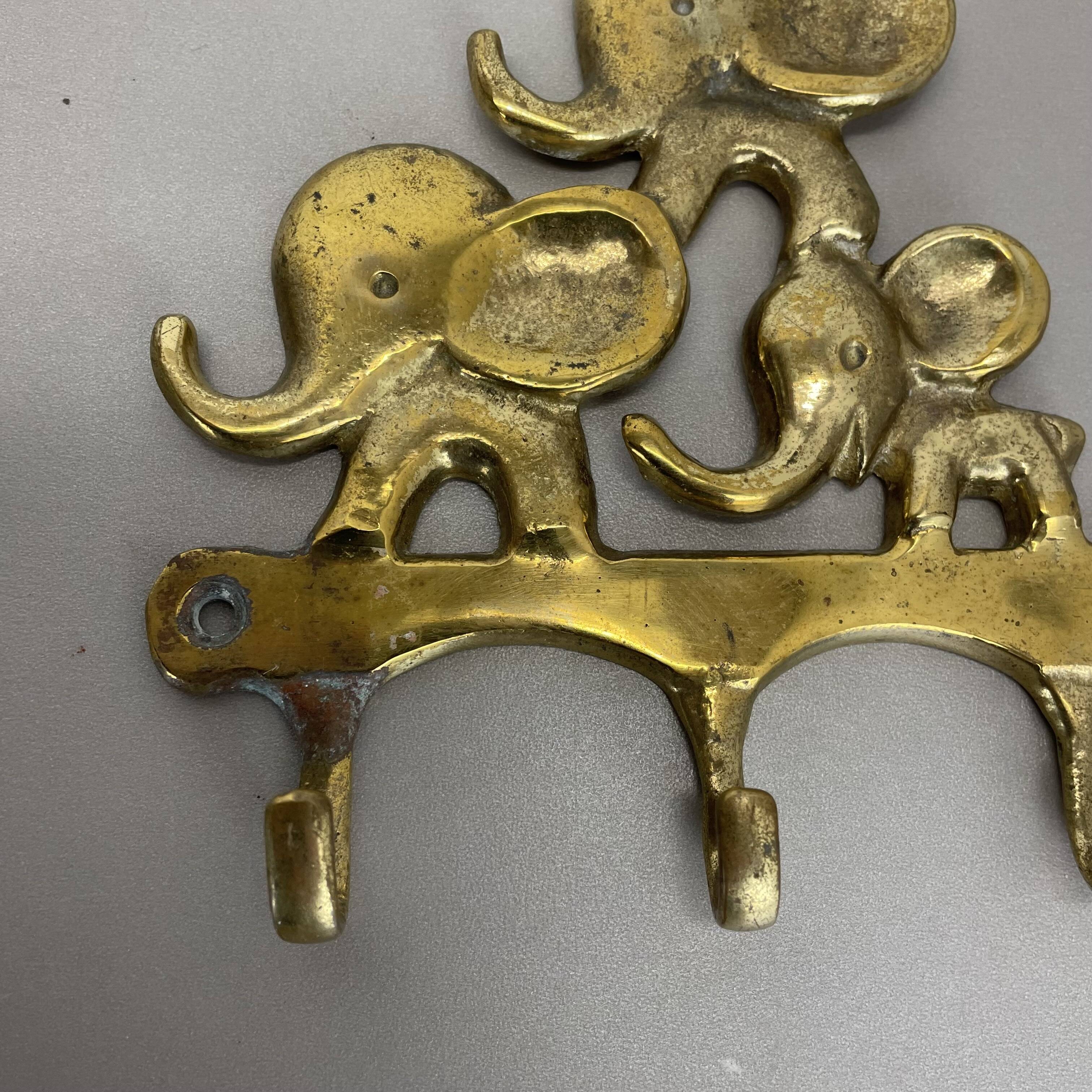 Brass "elephant" hook coat element by walter bosse herta baller, austria 1950s