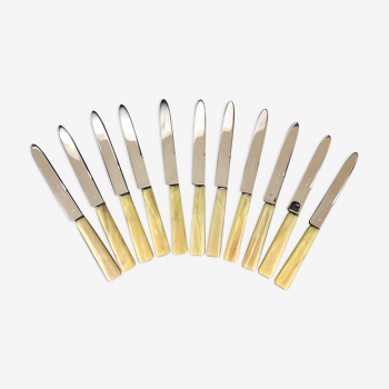 8 horn handle table knives