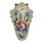 Large earthenware vase. Polychrome ceramic. Breton type.