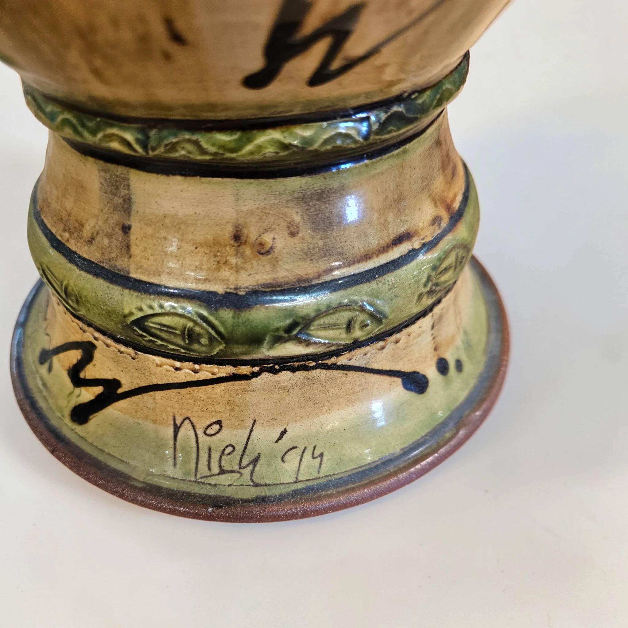 Large ceramic vase signed / Niek '94 / Niek Hoogland / 54 cm