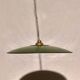 Industrial hanging lamp with green and white enamelled tin blinds