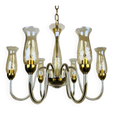 Vintage Murano glass chandelier in amber by De Majo, Italy, 1970s.