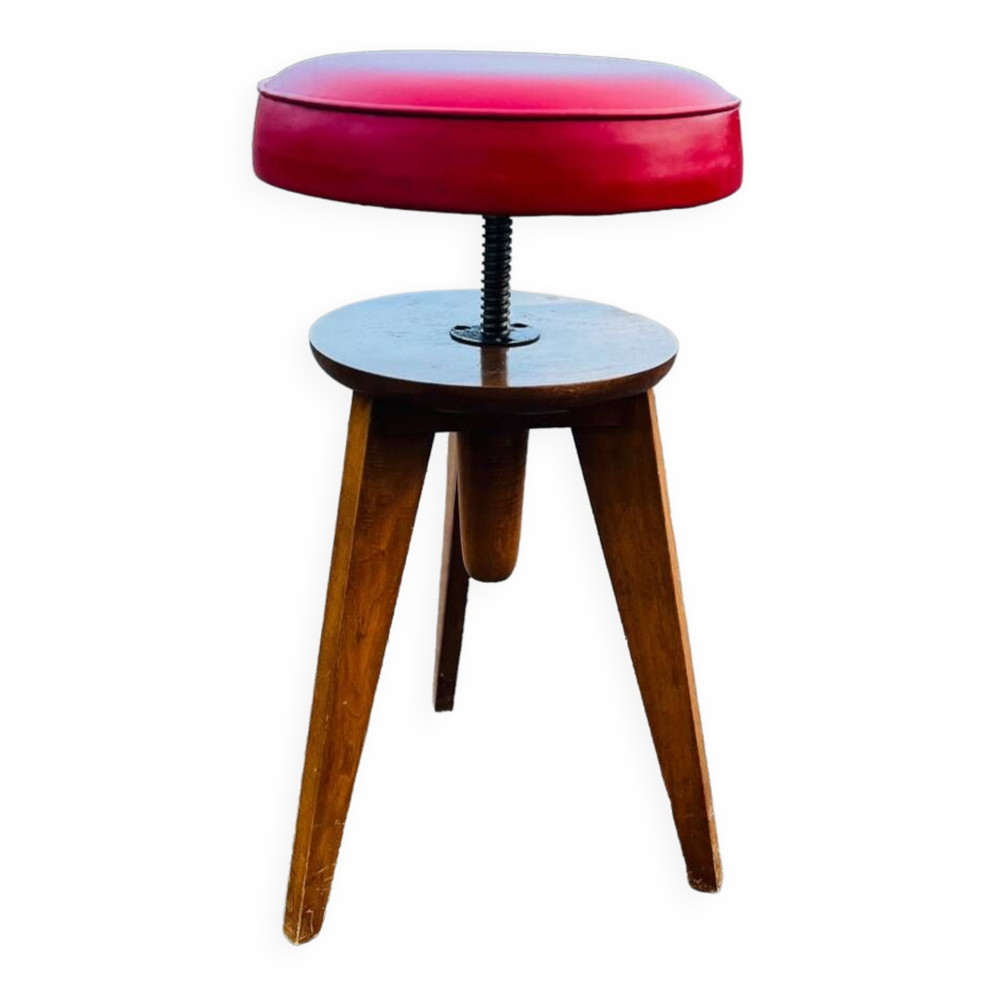 German height-adjustable piano stool design Reiner Modell 1950 vintage
