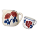 Pot à lait et tasse décor de rose