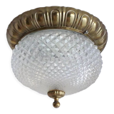 Bronze and glass ceiling lamp