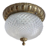Bronze and glass ceiling lamp