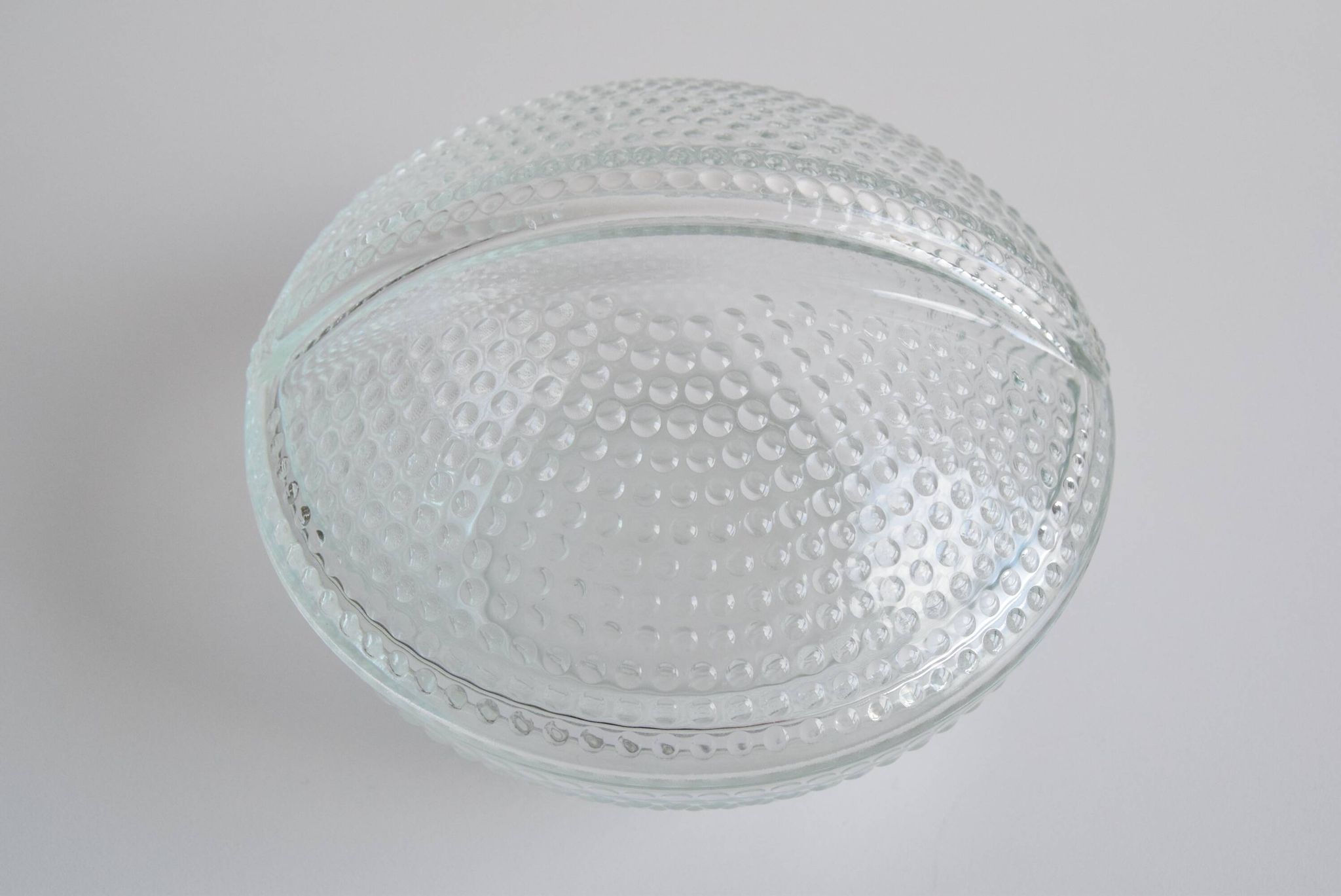 Glass candy bowl, sugar bowl, by Adolf Matura for Libochovice glass factory, 1970's.