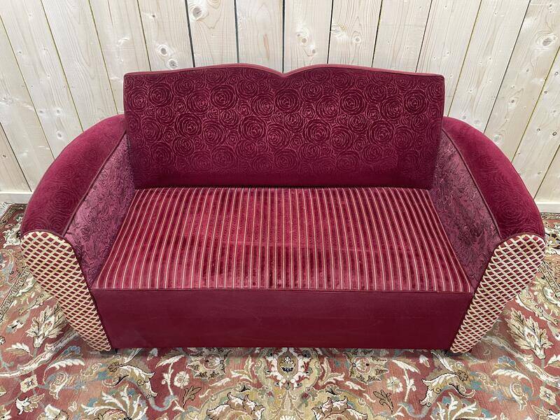Art Deco club sofa that converts into a bed