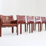 Cab 412 + 414 Dining Chairs by Mario Bellini for Cassina, Italy, Set of 5
