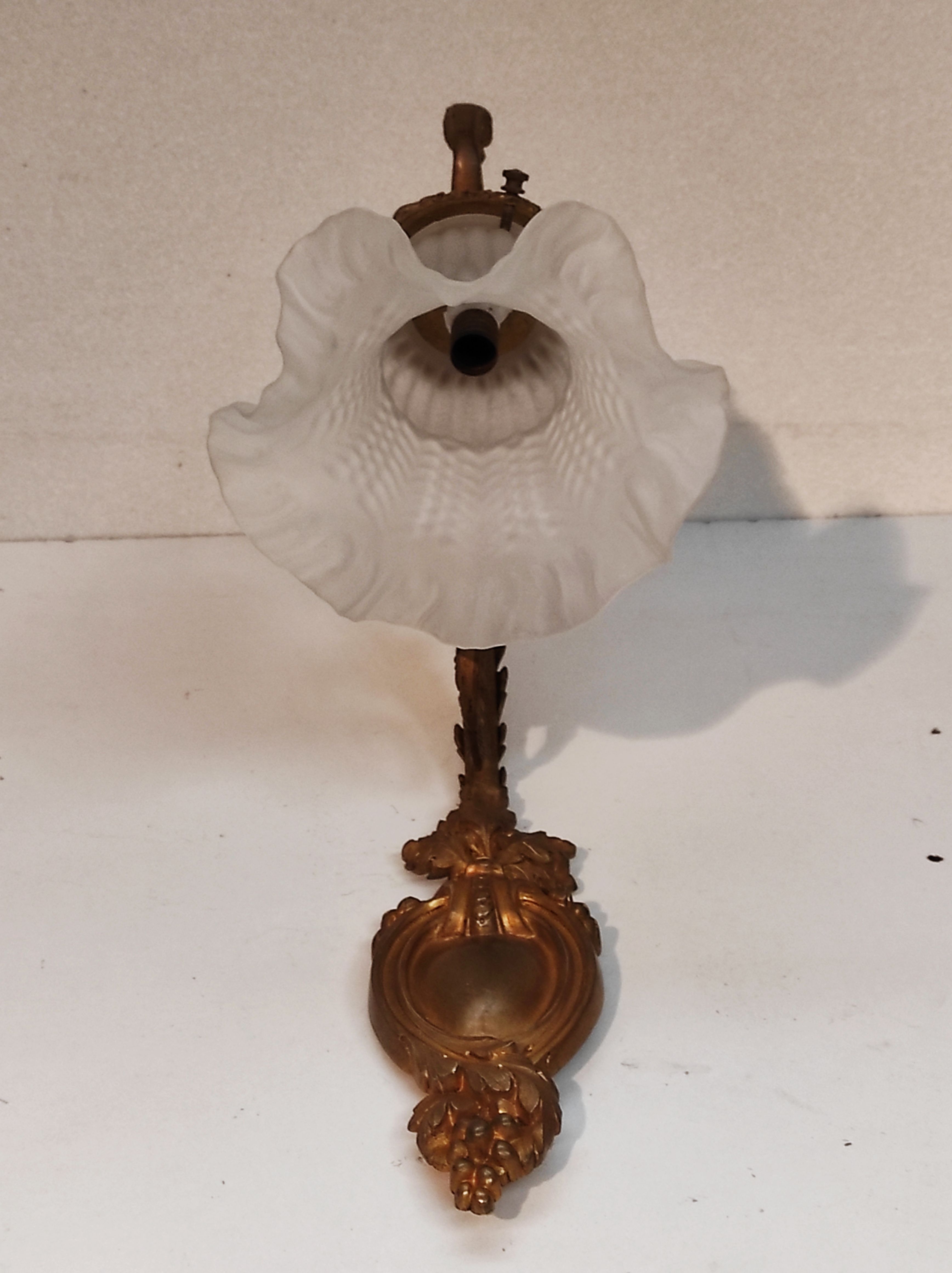 Art Nouveau wall art deco lampshades day tulip pressed glass brass rising