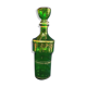 Bouteille en verre vert et dorure style Louis