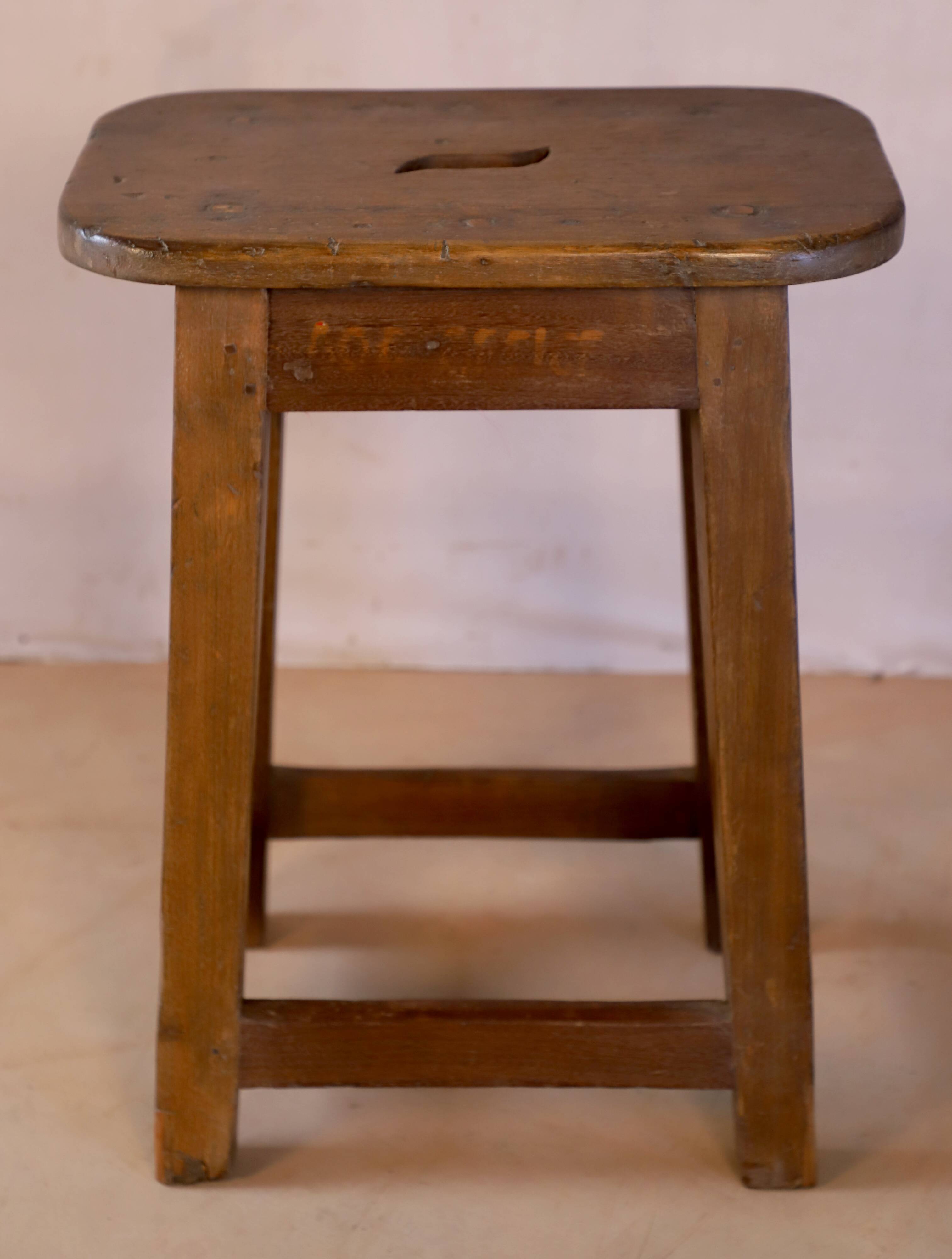 Old Burmese teak workshop stool