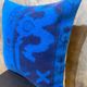 Asymmetric Blue Turkish Rug Pillow, 16x16 Square Wool Cushion Cover