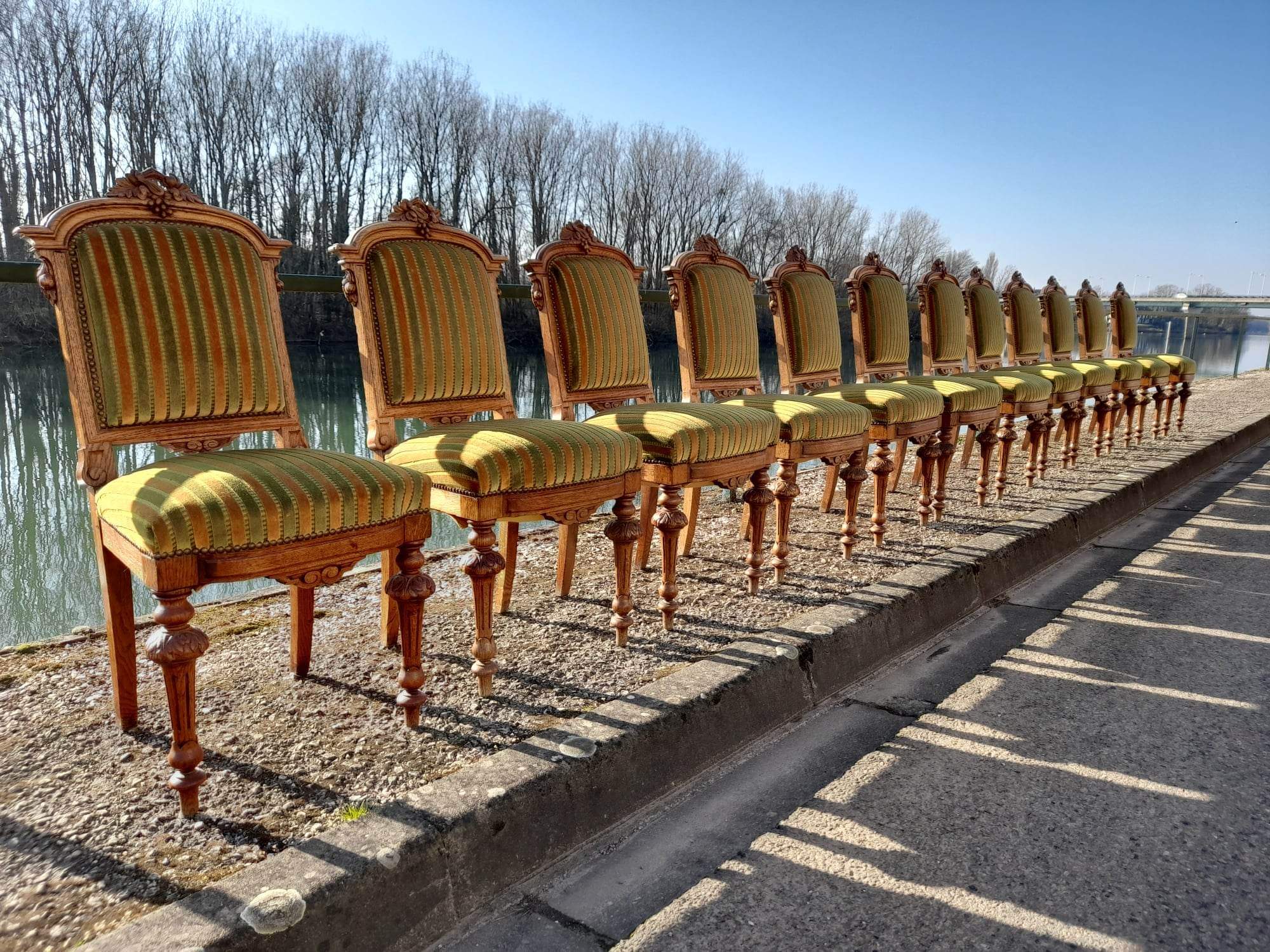 Series of 12 chairs style Henri II Napoleon III