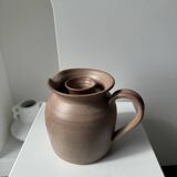 Rosé pitcher with internal compartment in stoneware