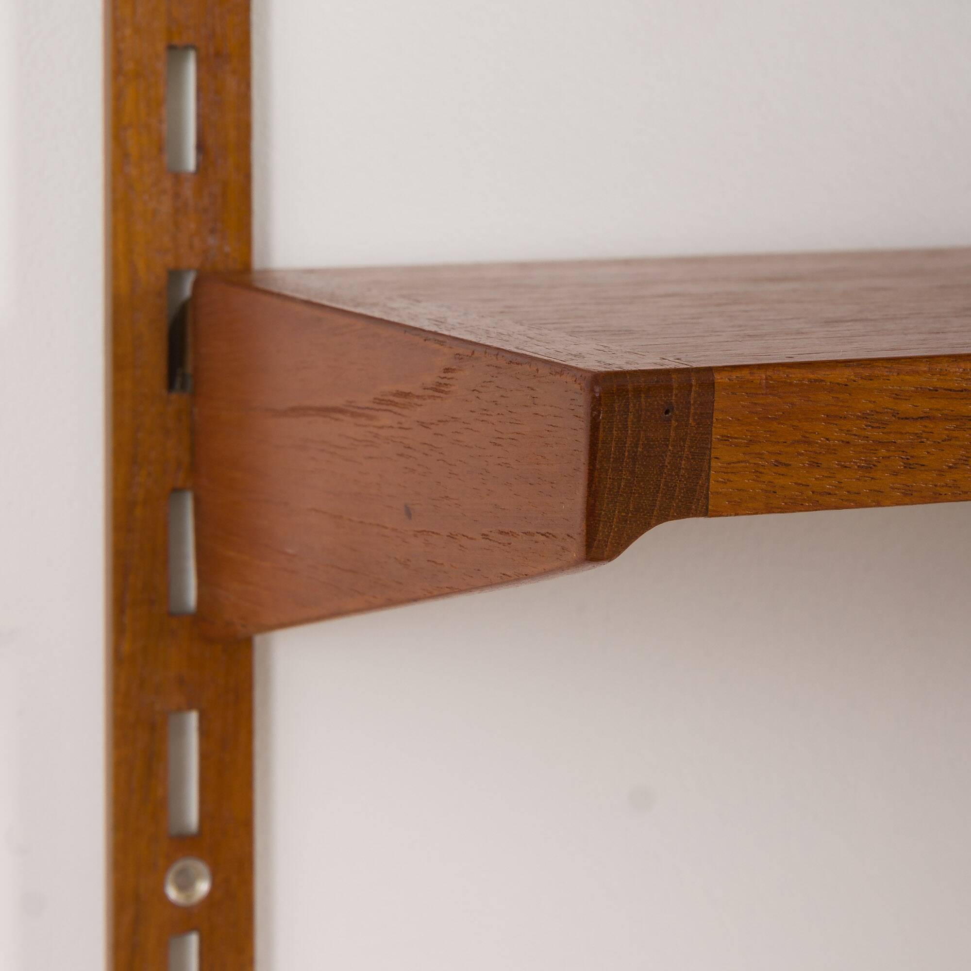 Kai Kristiansen four bay teak wall unit with a dresser, FM Mobler, Denmark