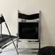 Set of 2 folding chairs in leather and chrome model Elios by Fontini & Geraci, Italy 1970