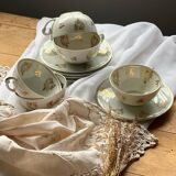 Coffee cups in fine Limoges Union Fraternelle porcelain, Paul Masquet edition