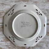 Antique plate with hand-painted floral decoration - Farandol - 29 cm - pink