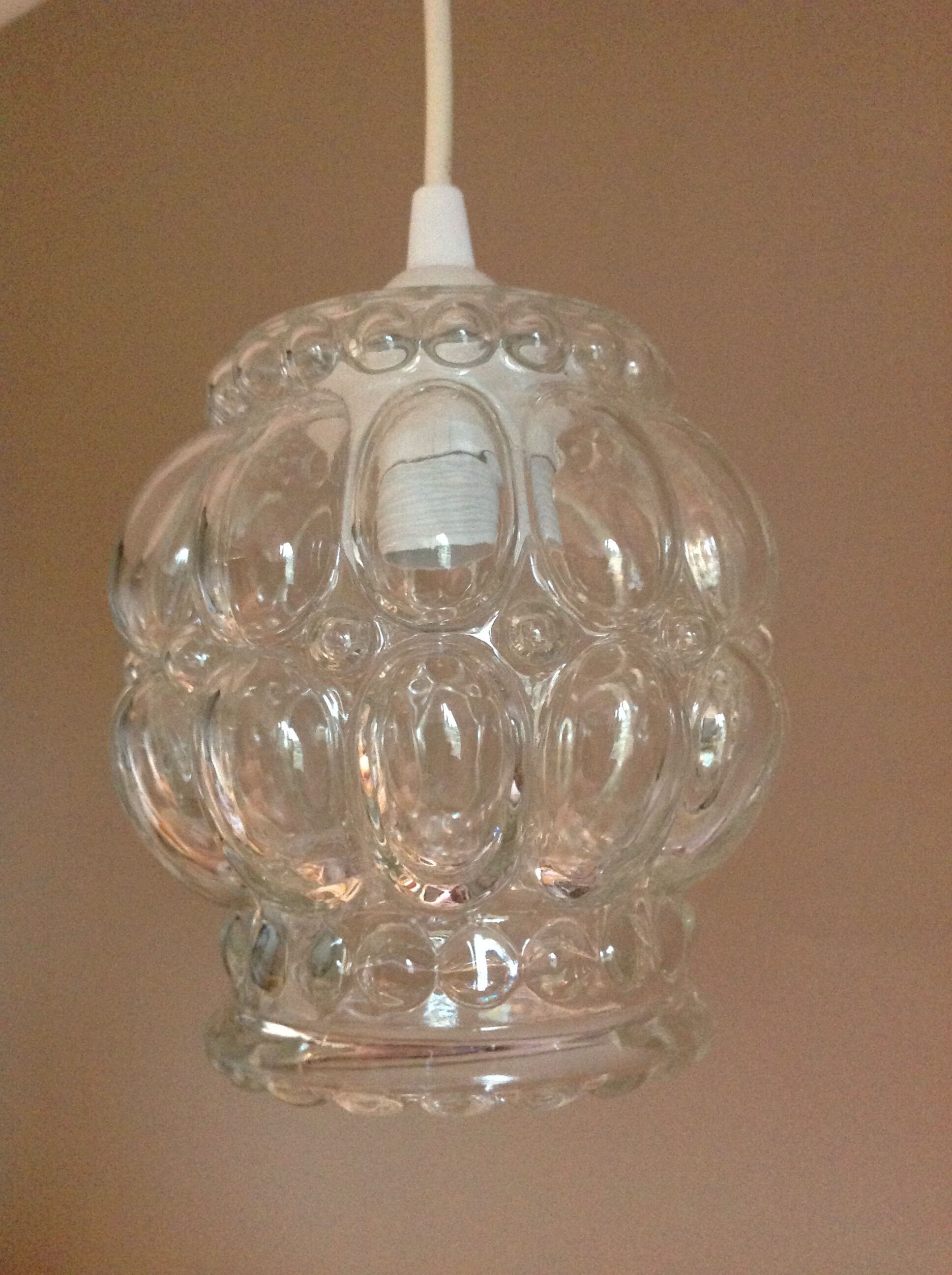 Bubbled glass bell lamp vintage 60s-70s