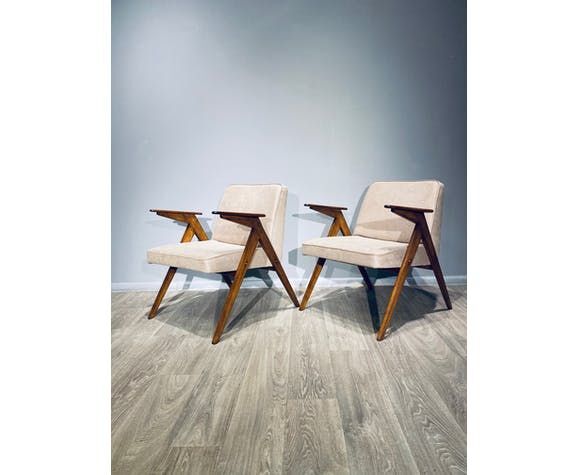 Paire de fauteuils vintage Bunny de J. Chierowski 1960