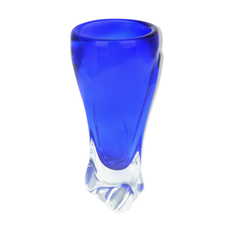 Glass vase designed by J. Beranek Skrdlovice Czechoslovakia of the 1960s