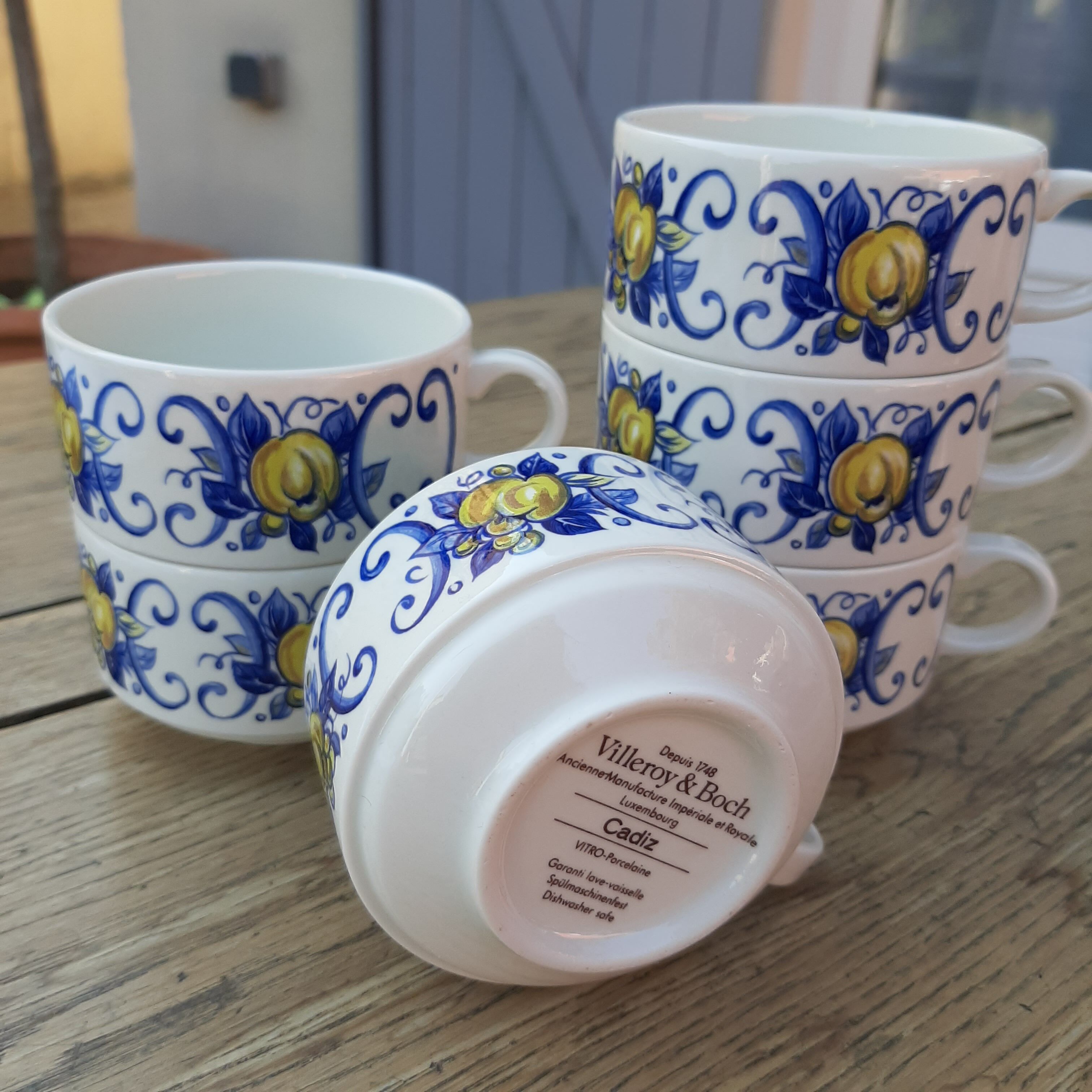 6 tea cups Cadiz Villeroy and Boch