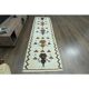 1970s Vintage Turkish Oushak Handmade Wool Cotton White Runner Rug 91x328